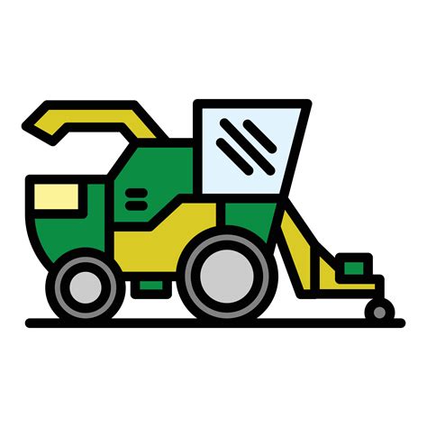 Combine Harvester Icon Color Outline Vector 15146825 Vector Art At Vecteezy