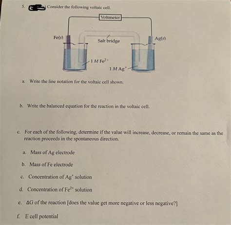 Answered 5 Consider The Following Voltaic Cell Bartleby