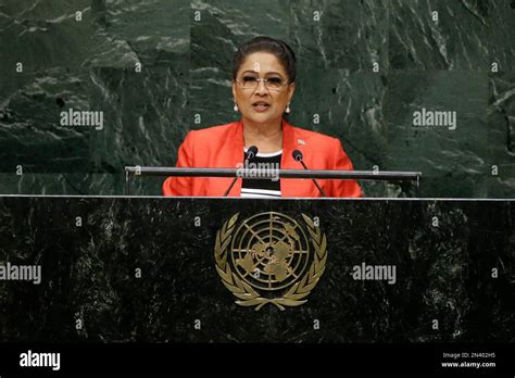 Kamla Persad-Bissessar, prime minister of Trinidad and Tobago ...