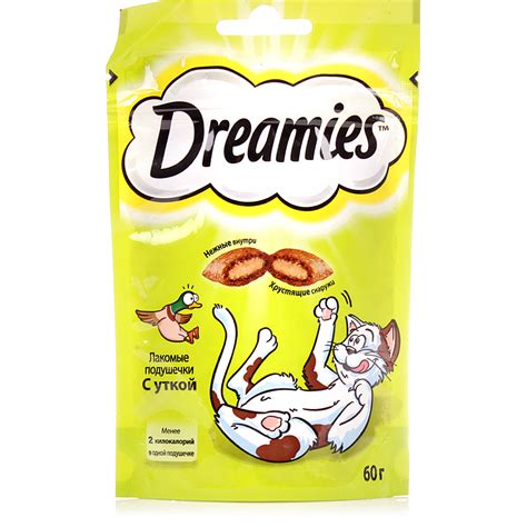 Корм для кошек Dreamies 60г подушечки с уткой для кошек купить за 72 ...