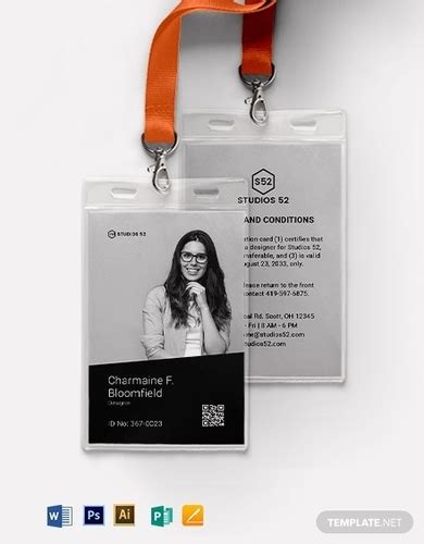 Vertical Id Card 10 Examples Illustrator Word Pages Photoshop