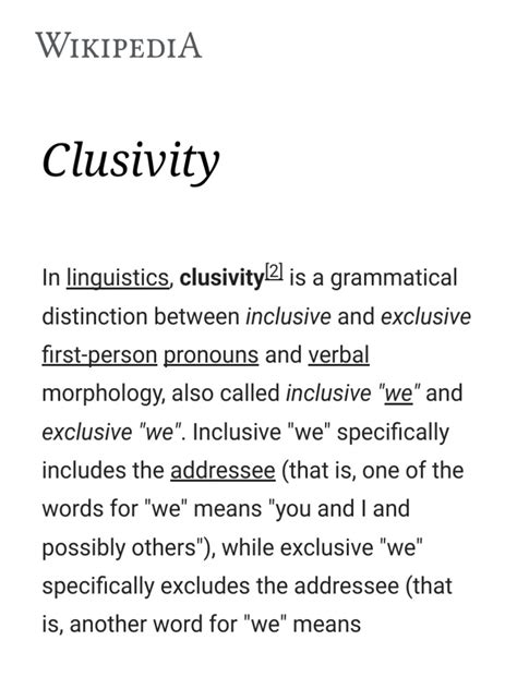 clusivity  linguistic morphology symbols