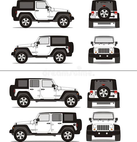 Jeep Front View Line Icon Jeep Front View Flat Vector Symbol Sign Outline Illustration Stock