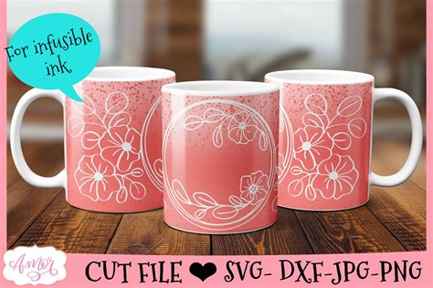 Clip Art And Image Files Embellishments Papercraft Cricut Mug Press Svg Template For Infusible Ink