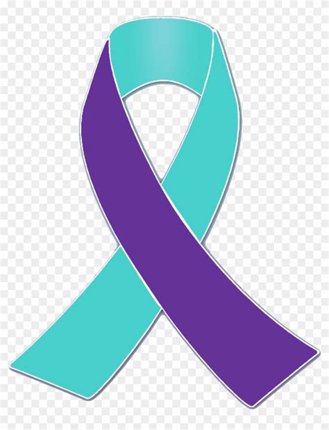 Purple And Turquoise Awareness Ribbon - Purple And Teal Ribbon Meaning ...