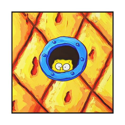 Peeking Spongebob Poster Etsy