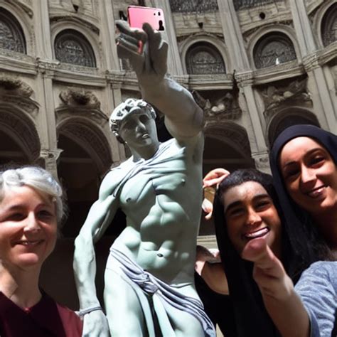 Prompthunt Statue Of David By Michelangelo And A Group Of Nuns Taking