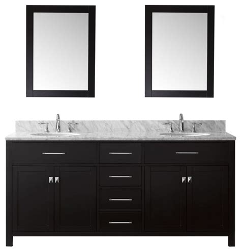 Caroline 72 Double Bathroom Vanity Set Espresso 72 In W X 23 In D