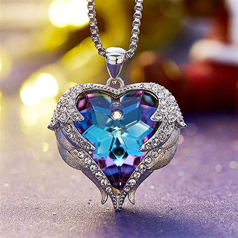 Artemis Large Swarovski Crystal Heart Necklace Crystal Heart