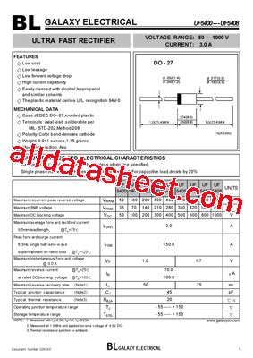UF5402 Datasheet(PDF) - Galaxy Semi-Conductor Holdings Limited