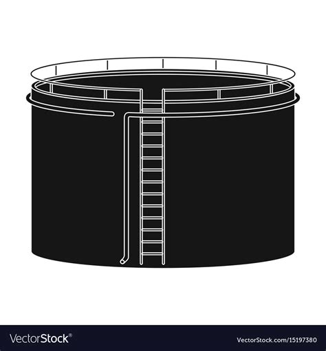 Oil Storage Tankoil Single Icon In Black Style Vector Image