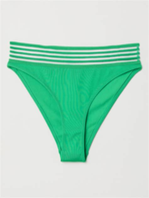 Buy H M Women Green Solid Cheeky Bikini Bottoms 0621760001 Swim