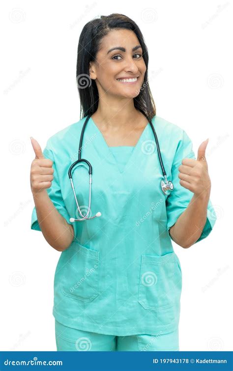 Happy Mexican Female Nurse Stock Photo Image Of Corona 197943178