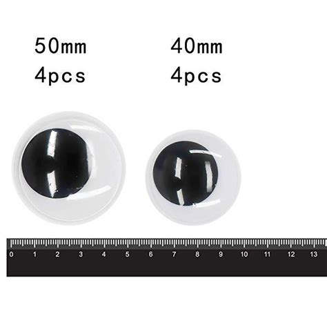 Toaob 8pcs Wiggle Googly Eyes With Self Adhesive Round Black White