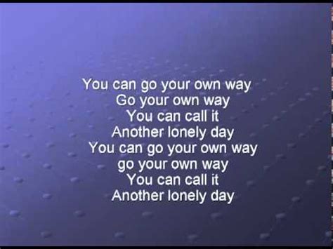 Fleetwood Mac Go Your Own Way Lyrics Youtube