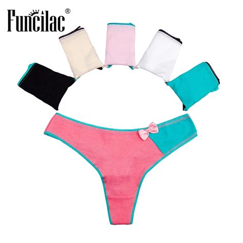 Funcilac Women Sexy G Strings Thongs Strings Cotton Patchwork Woman