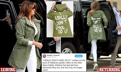 Melania Trump Wears I Really Don T Care Jacket To Visit Immigrants Daily Mail Online