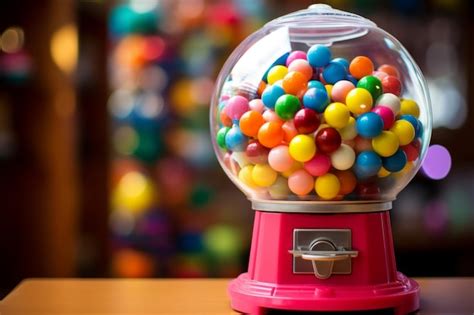 Premium AI Image | Gumball Fun A Colorful Plastic Toy Gum Ball Machine