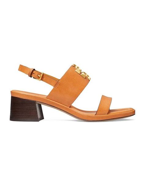 Tory Burch Leather Eleanor Block Heel Slingback Sandals Lyst