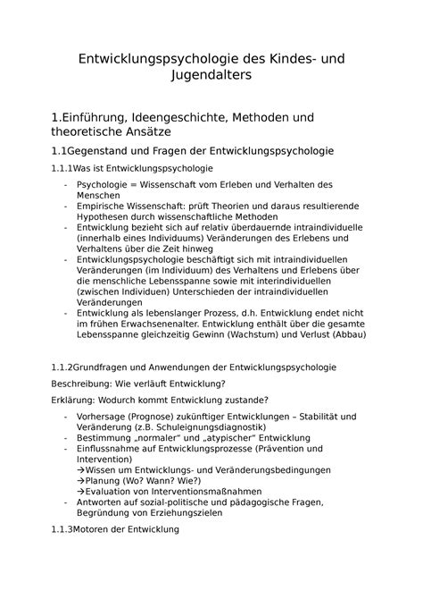 Psychologie 2 Zusammenfassung Der Vorlesungen Und Klausuraufgaben