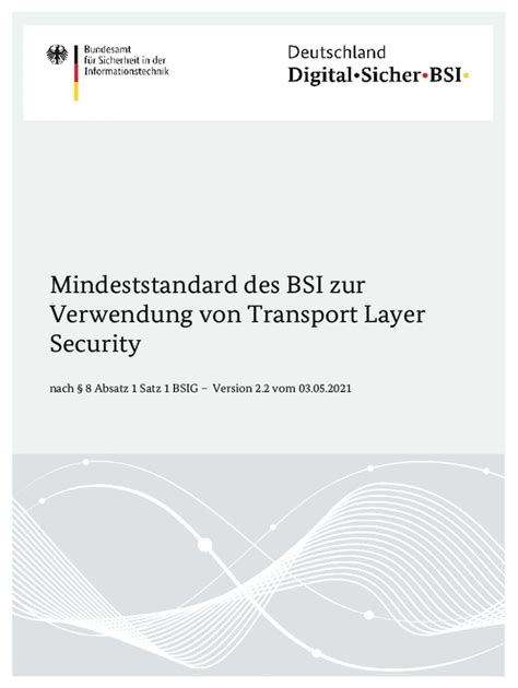 Ausfüllbar Online Mindeststandard des BSI fr Verwendung von TLS