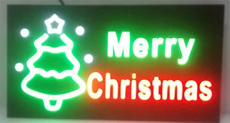 LED LIGHT UP MERRY CHRISTMAS SIGN 199789 - The Christmas Shop