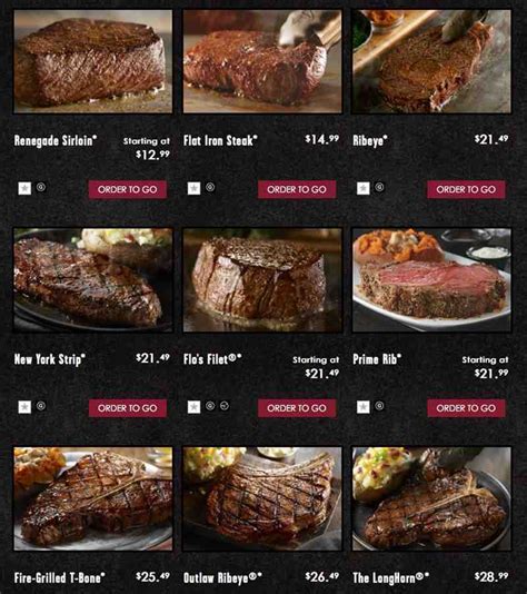 Longhorn Take Out Menu Near Me