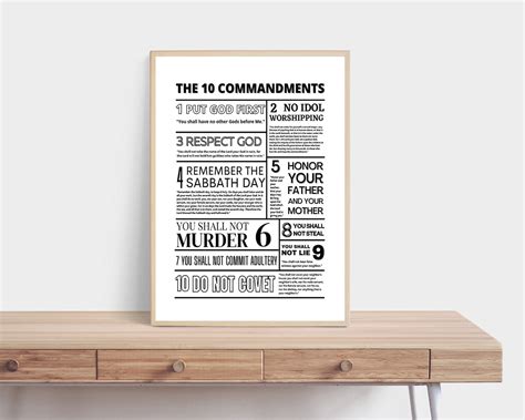 Ten Commandments Wall Art The 10 Commandments Wall Print Etsy