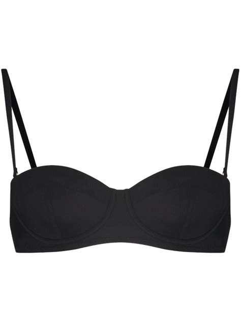 Dolce Gabbana Balconette Bandeau Bikini Top Black Farfetch