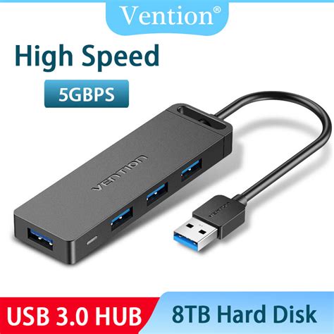 ฮับ Vention Usb 4พอร์ต Usb 30อะแดปเตอร์พร้อมพลังงาน Usb หลายตัวไมโคร