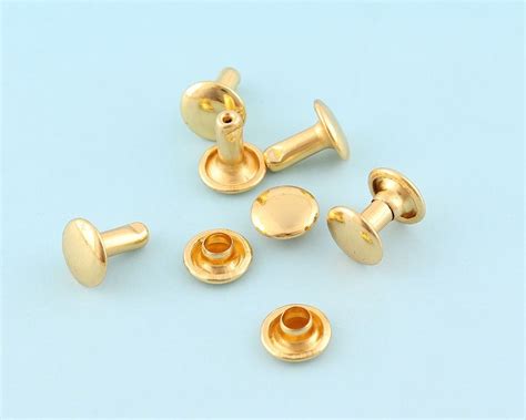 Golden Rivets Double Caped Rivets 100sets 10mm Rivets Metal Etsy