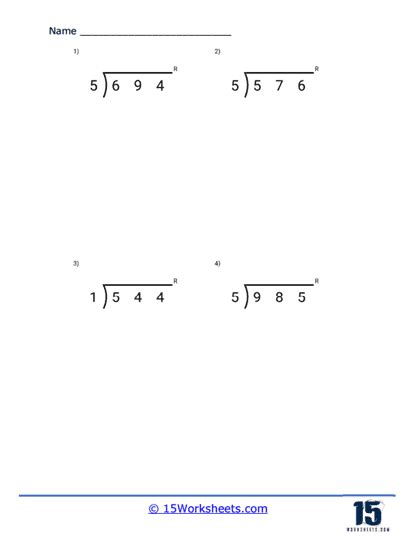 Long Division Worksheets 15