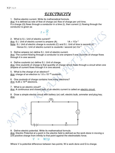 10th Electricity X 22 23 Pdf Series And Parallel Circuits Electrical Resistance And