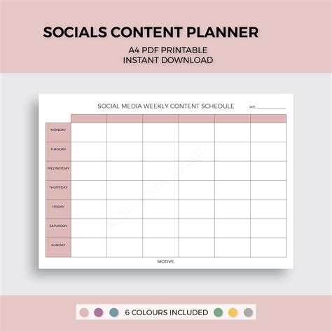 Social media content planner template google sheets