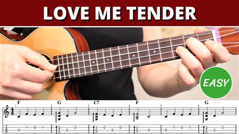 Love Me Tender Easy Beginner Chord Melody Fingerstyle Ukulele Tutorial And Play Along With