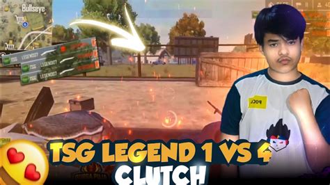 TSG LEGEND UNBELIEVABLE 1 VS 4 CLUTCH IN FREE FIRE TOURNAMENT TEAM