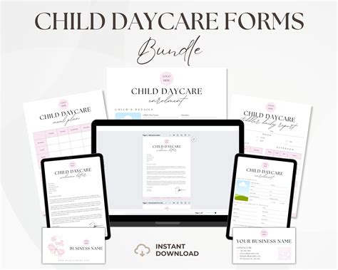 50 Page Daycare Forms Bundle Daycare Starter Kit Daycare Paperwork