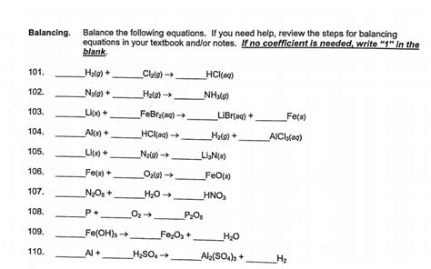 Solved Balance The Following Equations If You Need Help Chegg