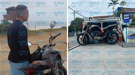 Homem Detido Por Conduzir Moto Sem Cnh Sem Capacete E Placa