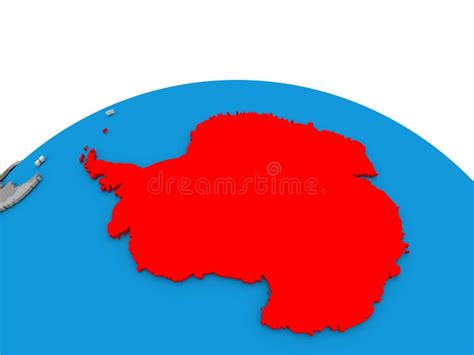 Antarctica On Globe In Red Stock Illustration Illustration Of