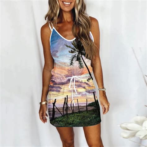 Ehtmsak Flowy Summer Dresses For Women Beach Drawstring Hawaiian