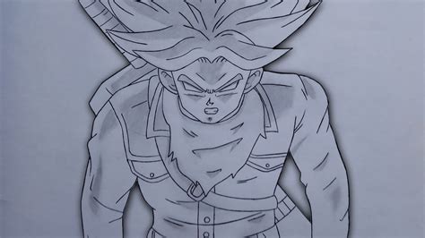 Como Dibujar A Trunks SSJ Semi Dios Azul The Art YouTube