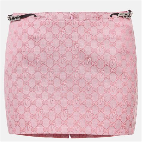 Gucci X Palace Pink Logo Jacquard Mini Skirt S Shopstyle