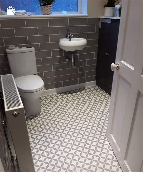 grey white Victorian tile bathroom floor vinyl | Victorian tiles ...