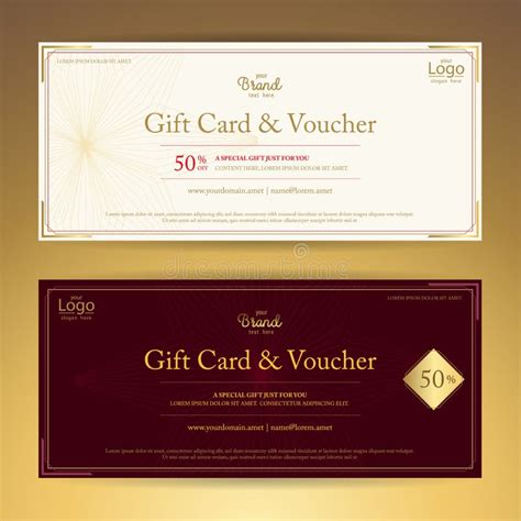 Elegant Gift Voucher Or Gift Card Or Coupon Template For Discount Or