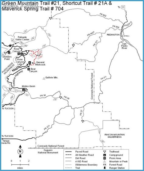 Mount Lemmon Hiking Map - TravelsFinders.Com