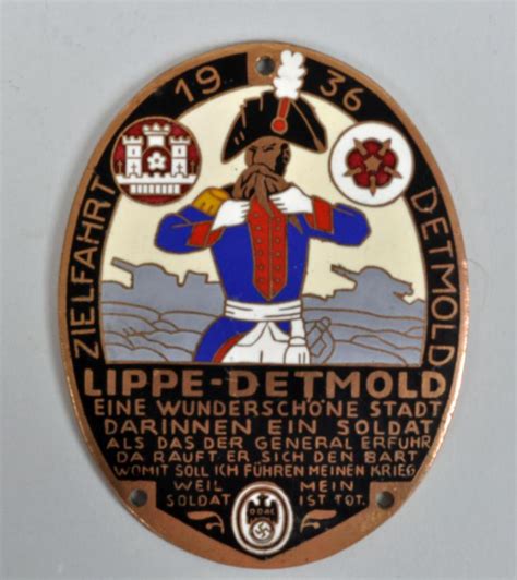 Regimentals German Wwii Lippe Detmold Ddac Plaque