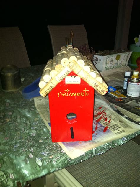 Hand Made Wine Cork Birdhouse