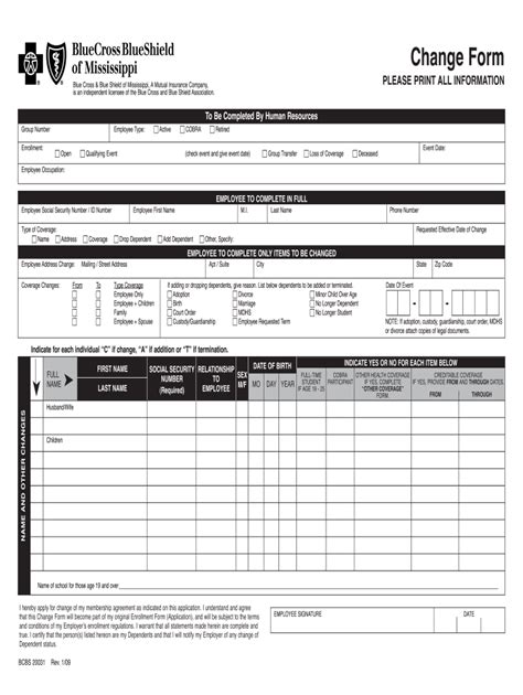 Bcbs Change Form Fill Out Sign Online Dochub