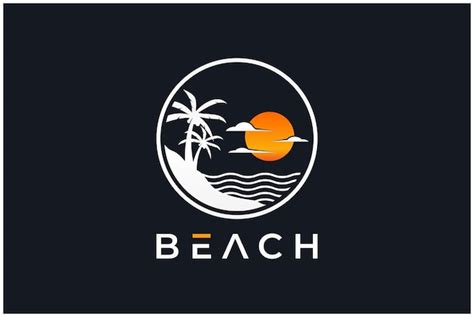 Logotipo De La Playa Vector Premium